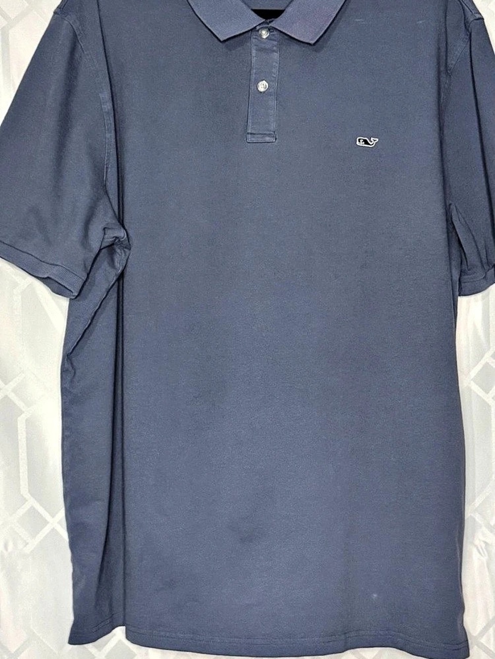 Vineyard Vines Stretch Pique Heather Polo Mens Blue XL Short Sleeve Whale Logo